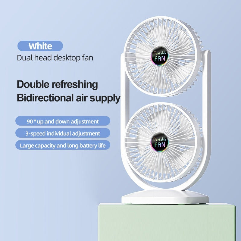 Ventilateur de table réglable pour femme avec double flux d'air 6
