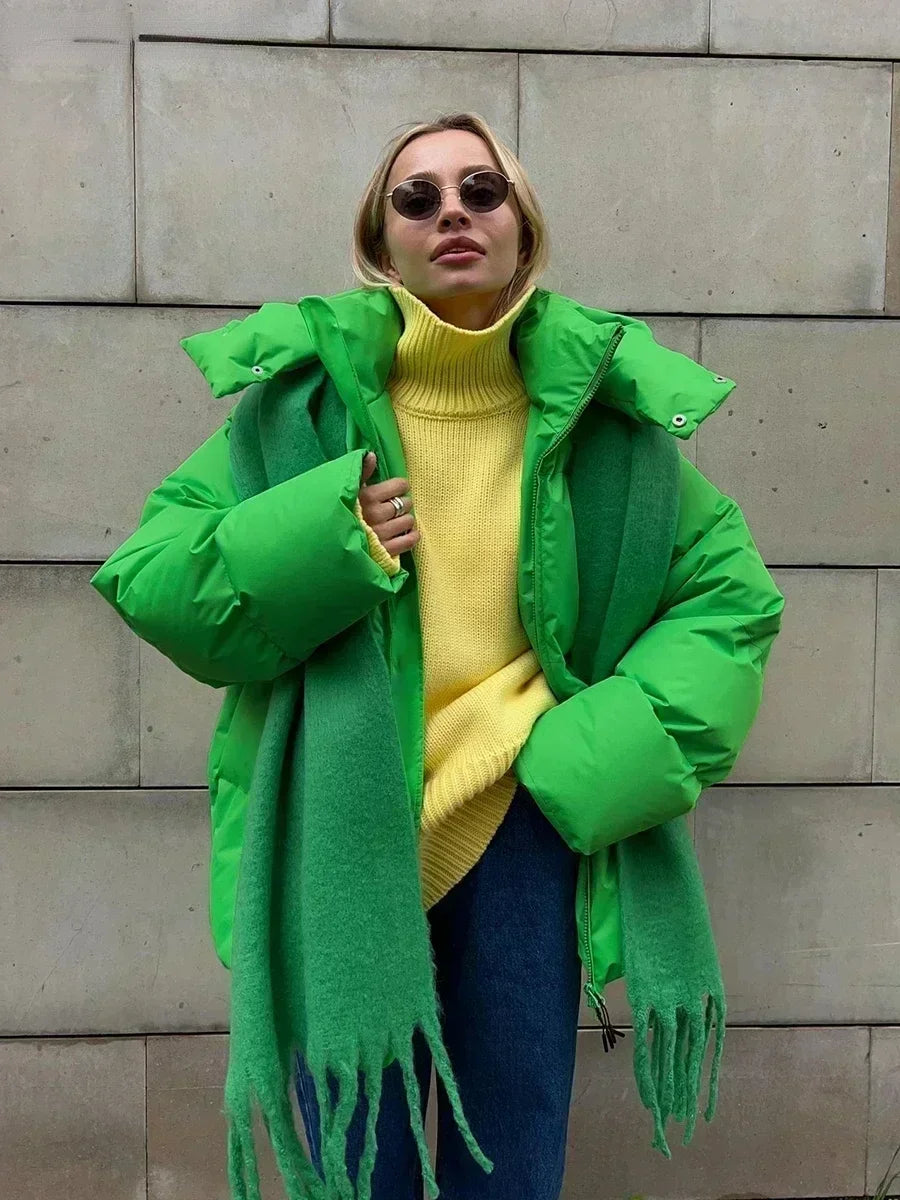 Veste Hiver Femme Oversize Rembourrée Moderne avec Poches 6