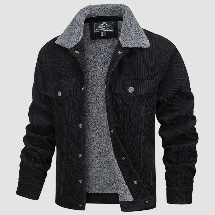 Veste d'Hiver pour Hommes Longue en Corduroy 4