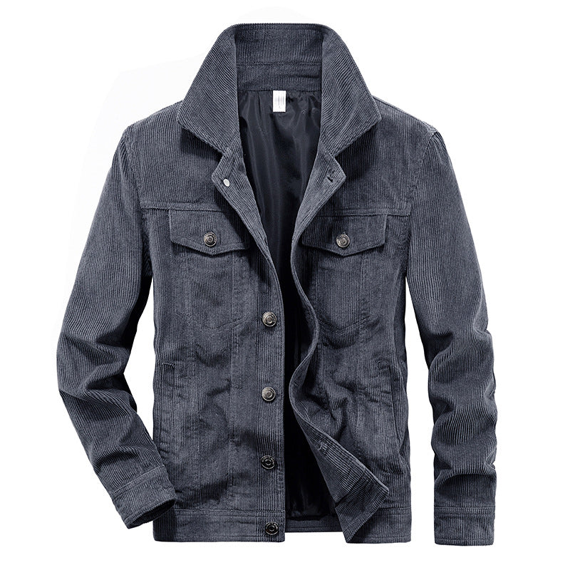 Veste pour Homme en Velours Côtelé Décontractée 4