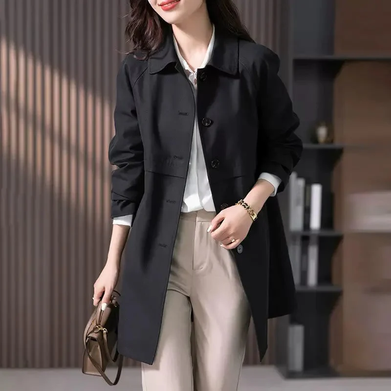 Manteau Hivernal Douillet Femme en Laine Mélangeé