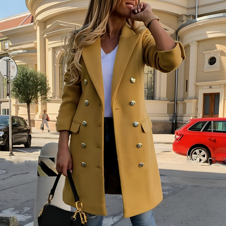 Manteau Féminin Élégant en Laine Douce