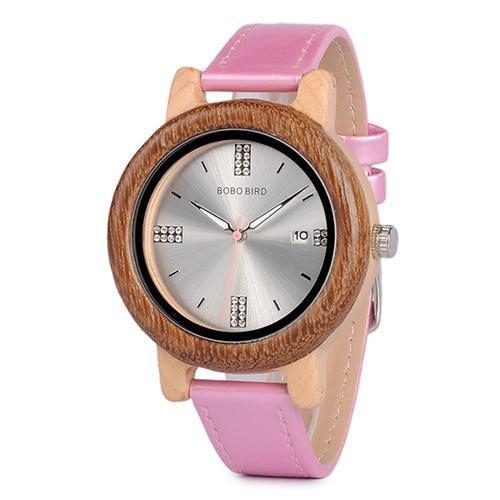 Montre Femme Bois Naturel Élégante