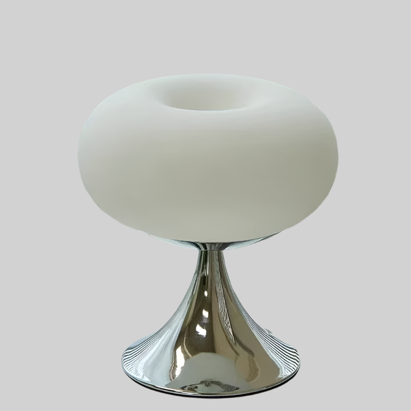 Lampe de Bureau Rétro Chic - Suspension en Verre et Acier, Style Industriel