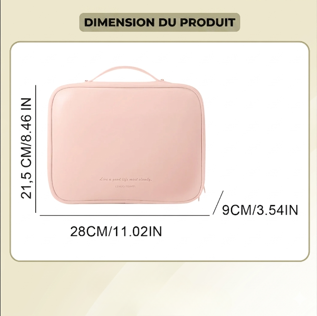 Trousse de maquillage Femme Cuir PU Imperméable Multi-compartiments