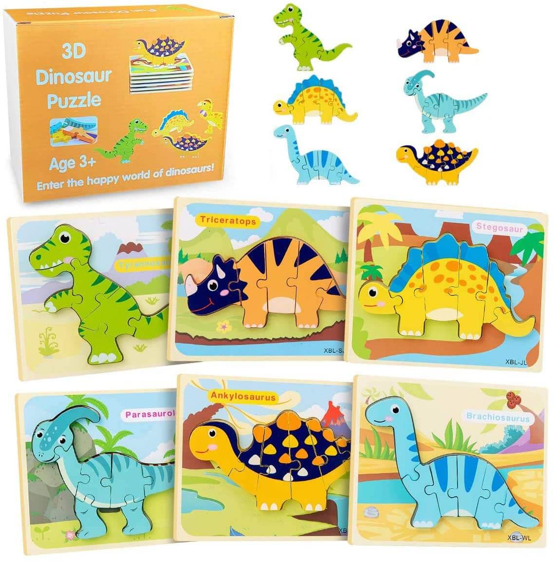 Jeu Éducatif Dino Puzzle Bois - BlxckFR