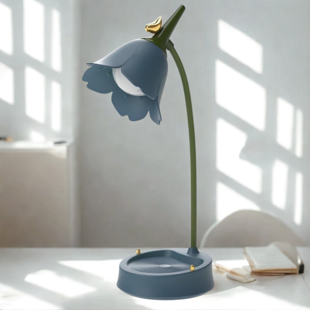 Lampe de Table Florale LED en Plastique Dur