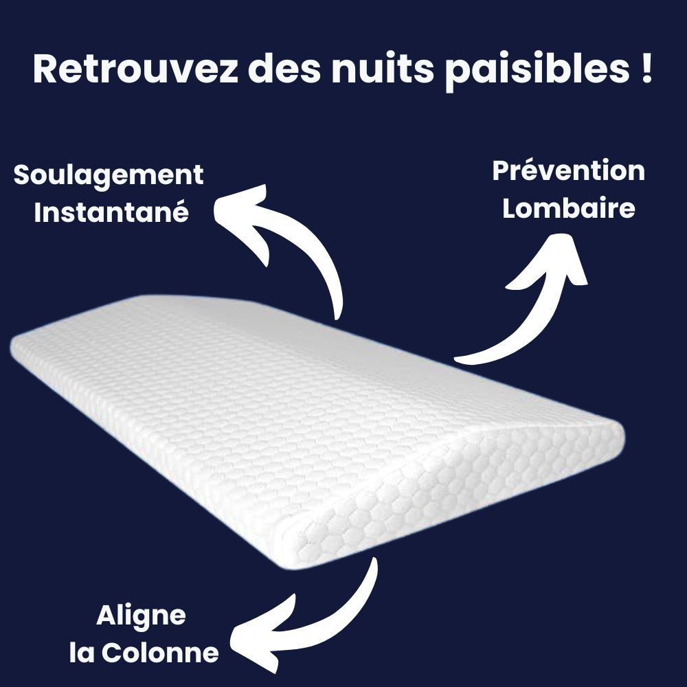 Coussin de Soutien Lombaire Noir - Soulage les Douleurs de Dos - blxckfr