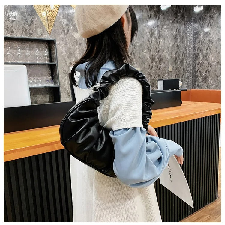 Sac à bandoulière Femme en PU Plissé Style Moderne