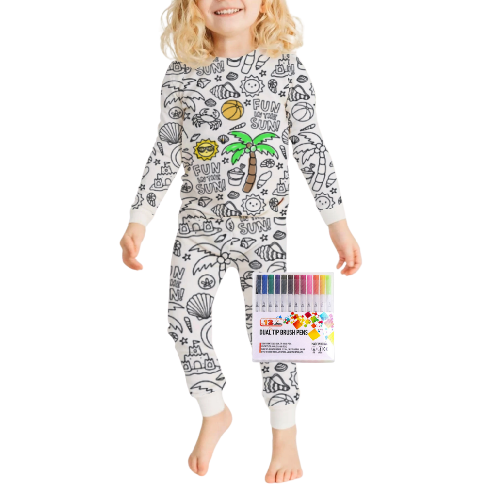 Pyjama Enfant Coloriage Coton Doux