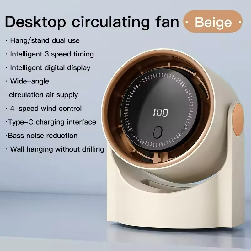 Ventilateur Compact Élégant | Écran LCD et Fonction Humidificateur