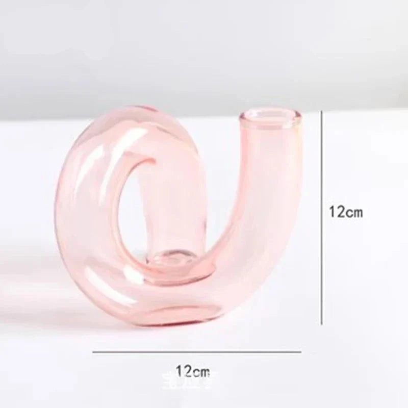 Vase Verre Décoratif Fleuri sur Pied