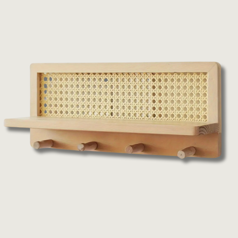 Étagère Bois Design pour Mur avec Crochets - Foivo