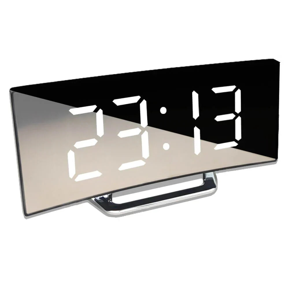Réveil LED Numérique Écran Courbe Design