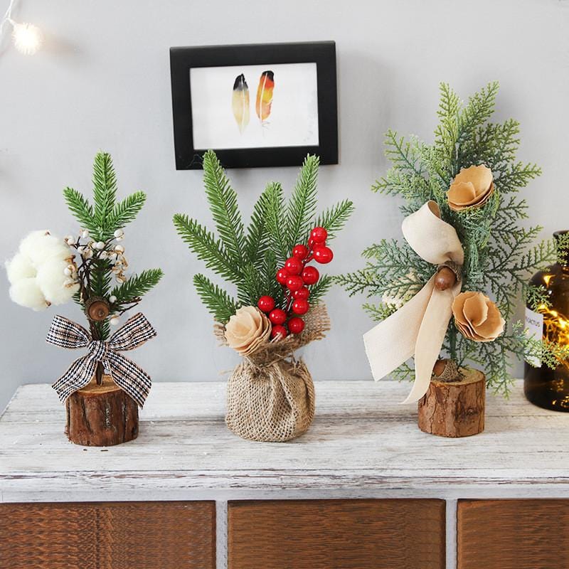 Petits sapins de Noël déco – Ensemble de 3 pièces charmantes - blxckfr