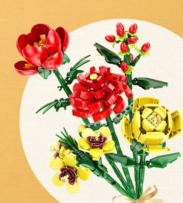 Jeux de Construction Florale 3D avec Fleur de Neige