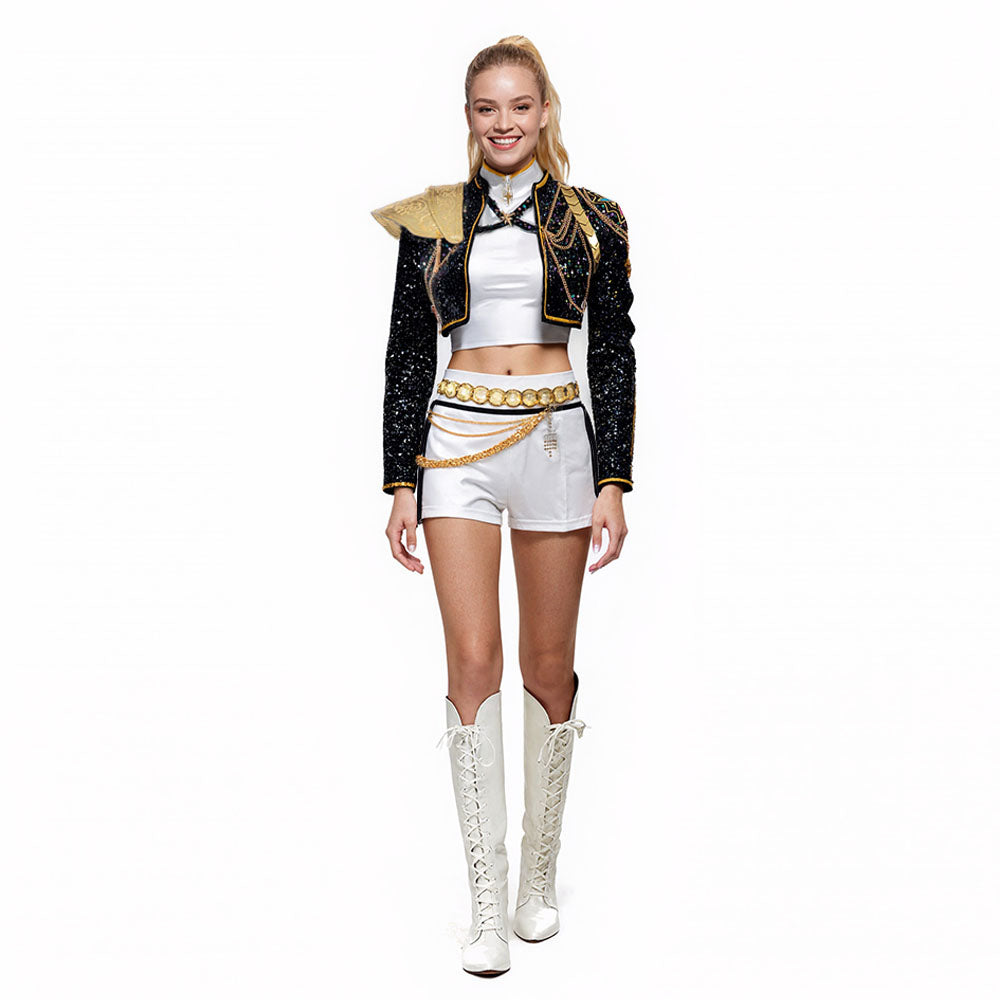 Costume Kpop Élégant Paillettes Féminin