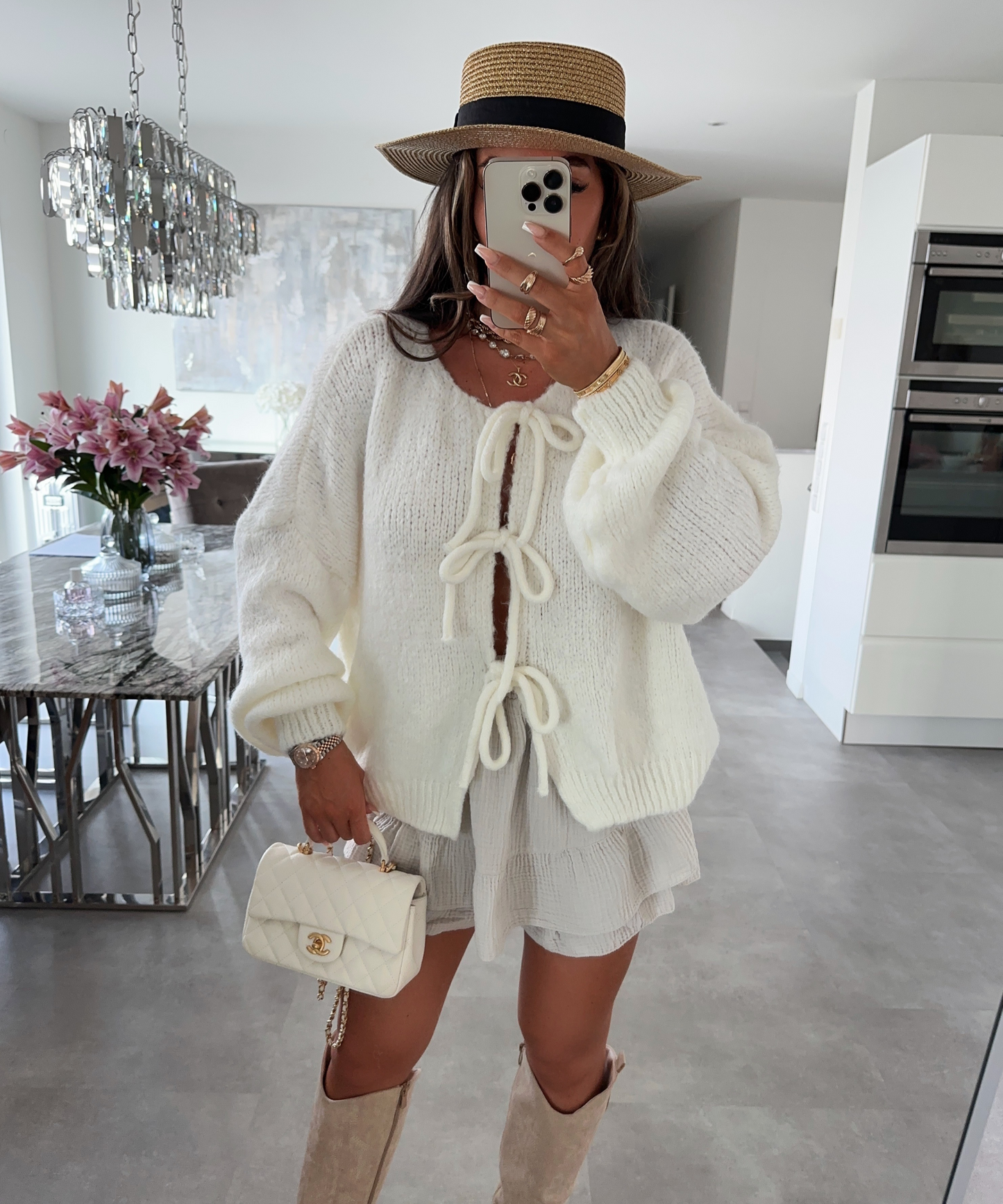 Veste Tricotée Blanche Élégante - BlxckFR