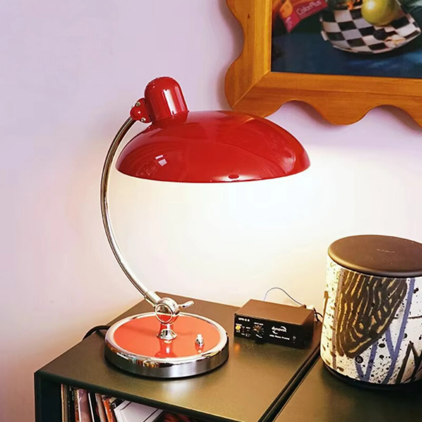 Lampe de Bureau Moderne en Métal Chromé