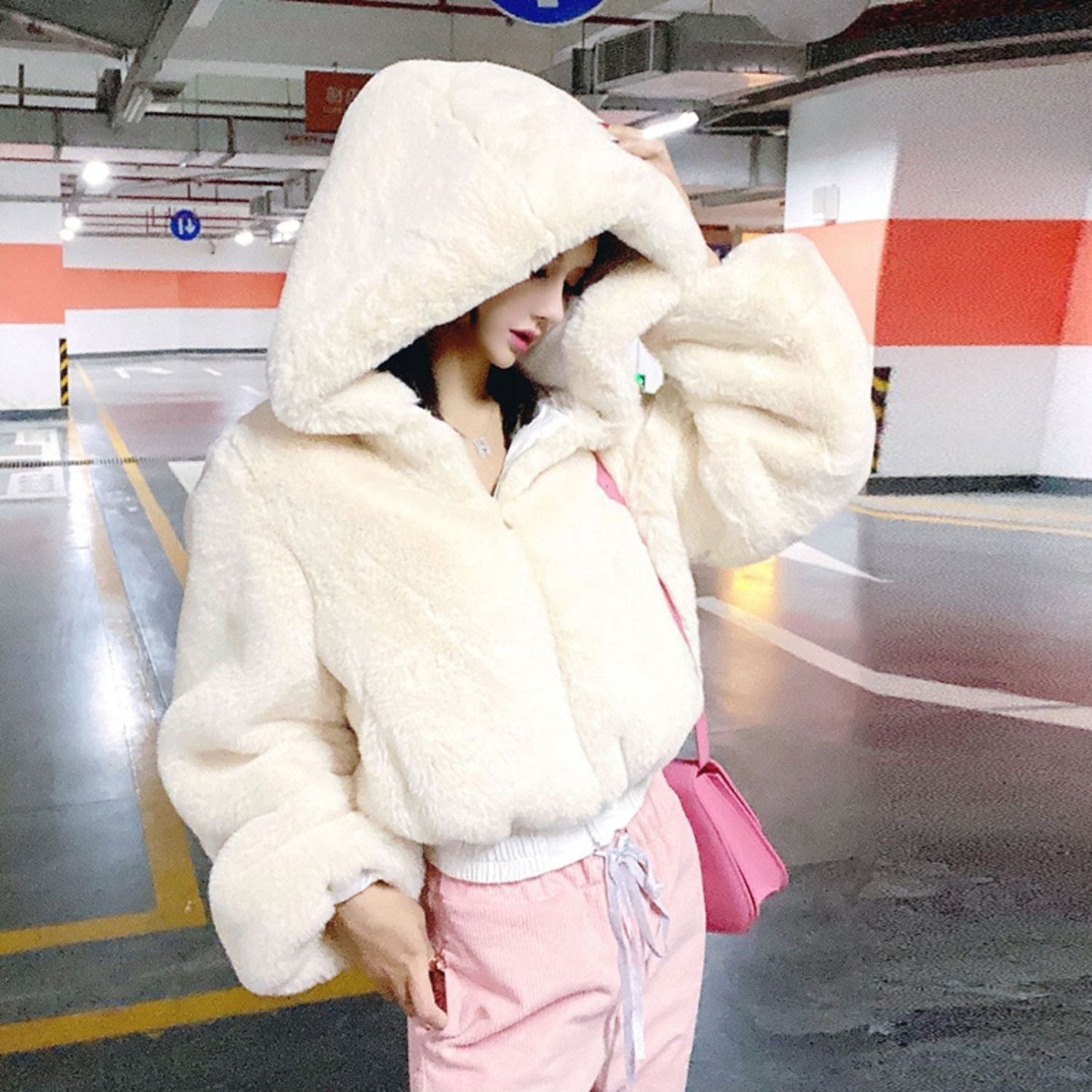 Manteau Hiver Femme Élégant Fourrure Synthétique