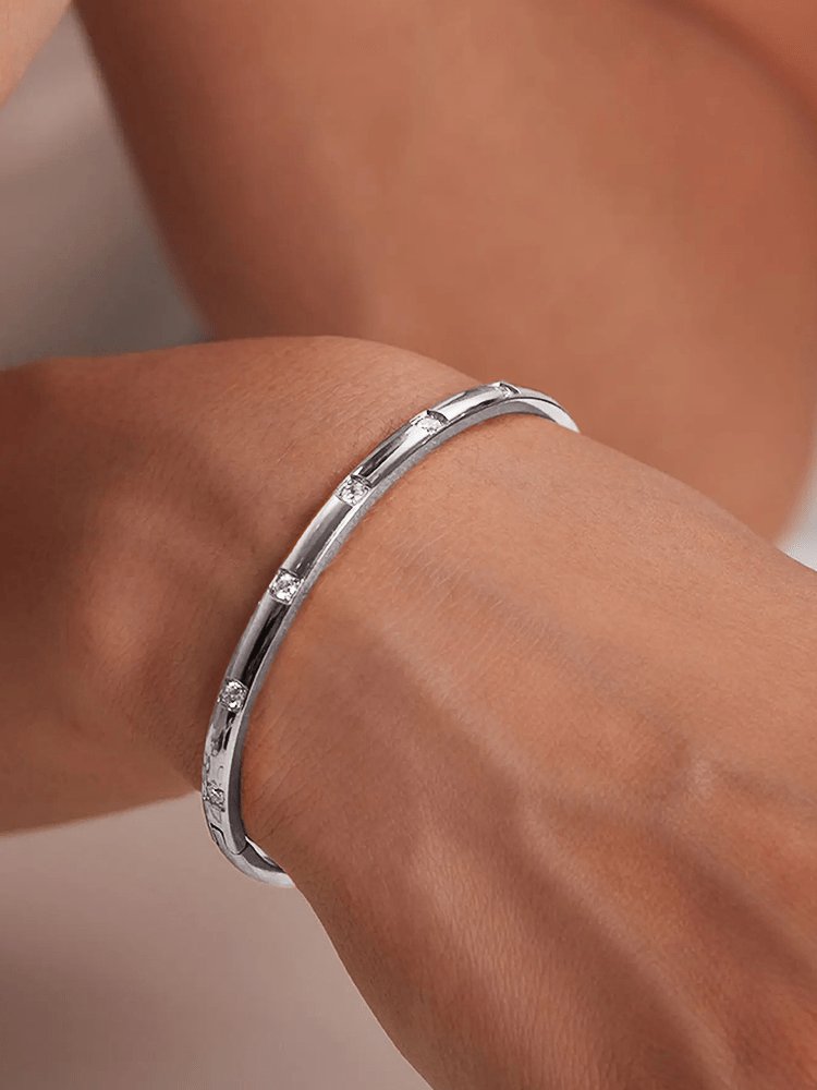 Bracelet Argent Brillant Femme Élégant - Foivo