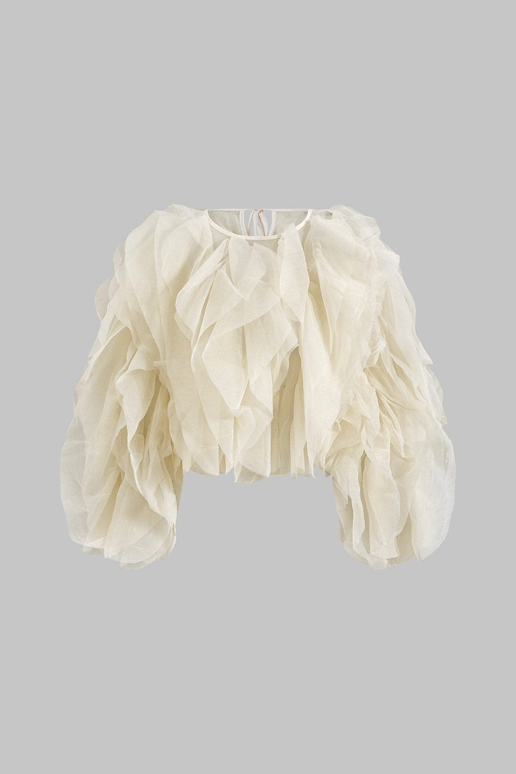Chemisier Chic en Dentelle avec Froufrous - Foivo