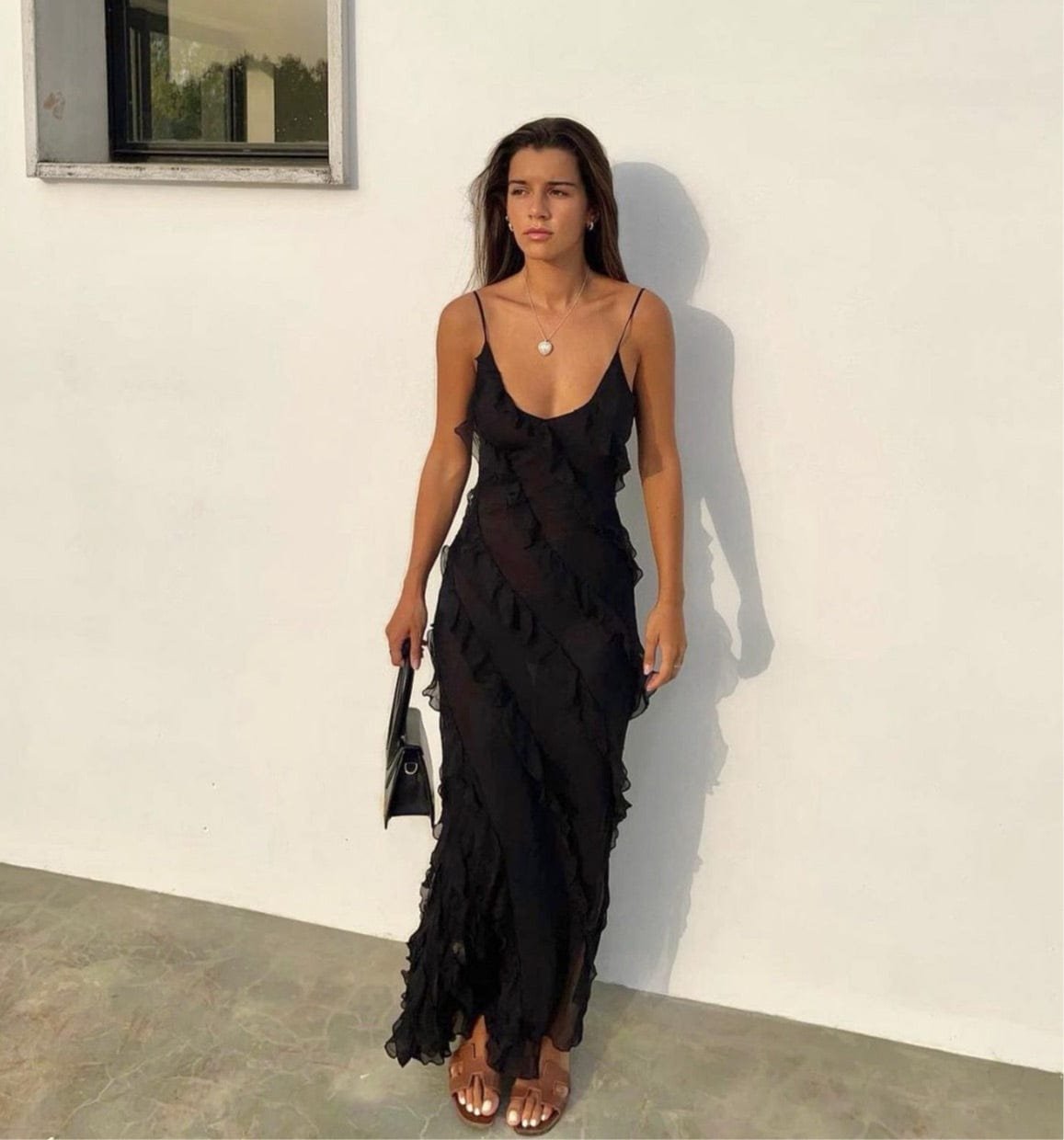 Robe Longue à Fleurons Féminine