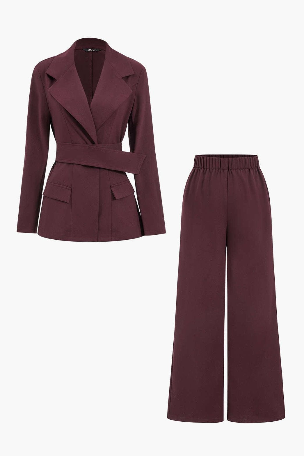 Costume Classique Rouge avec Ceinture - Foivo