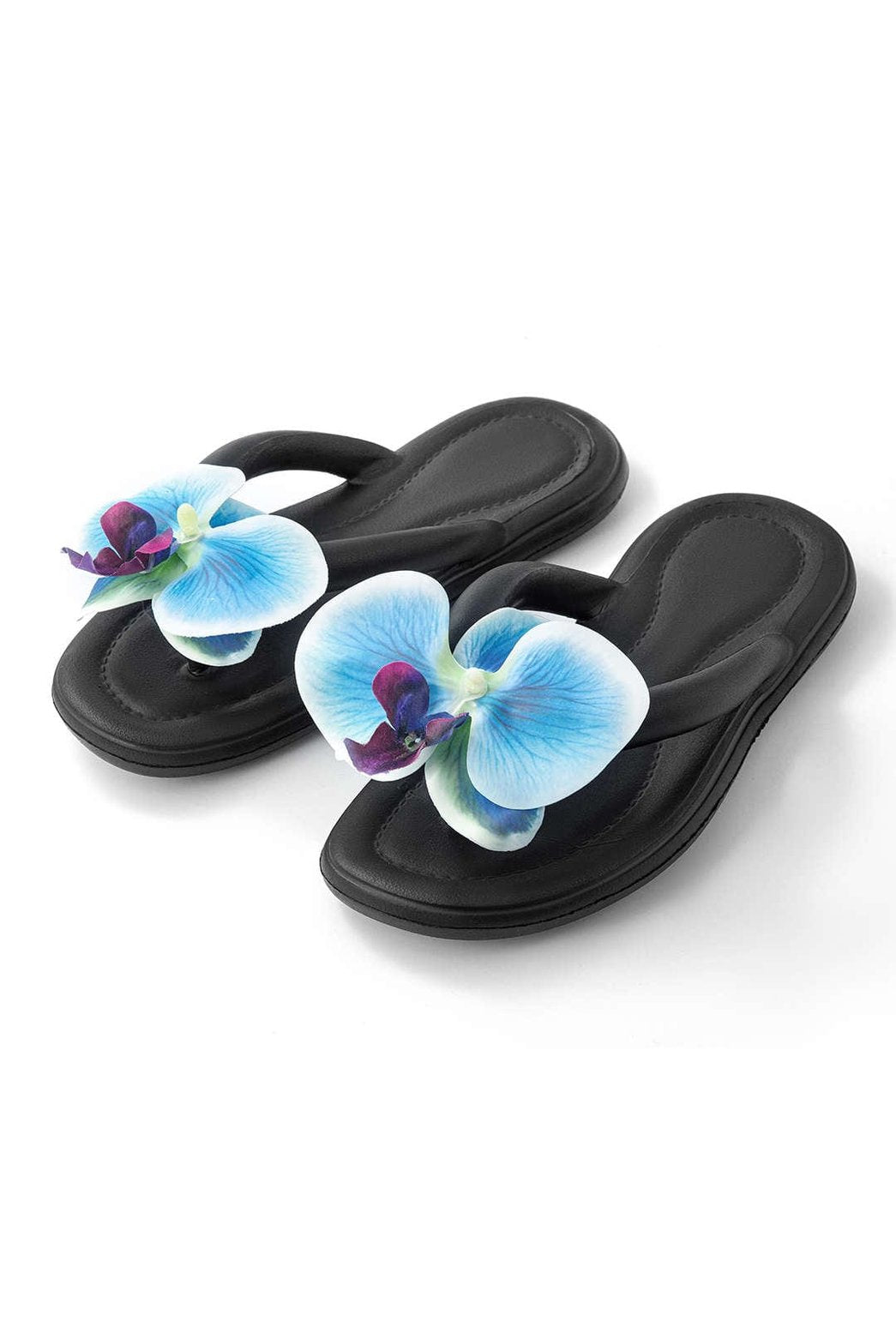 Tongs Femmes Fleurées Blanc Pur