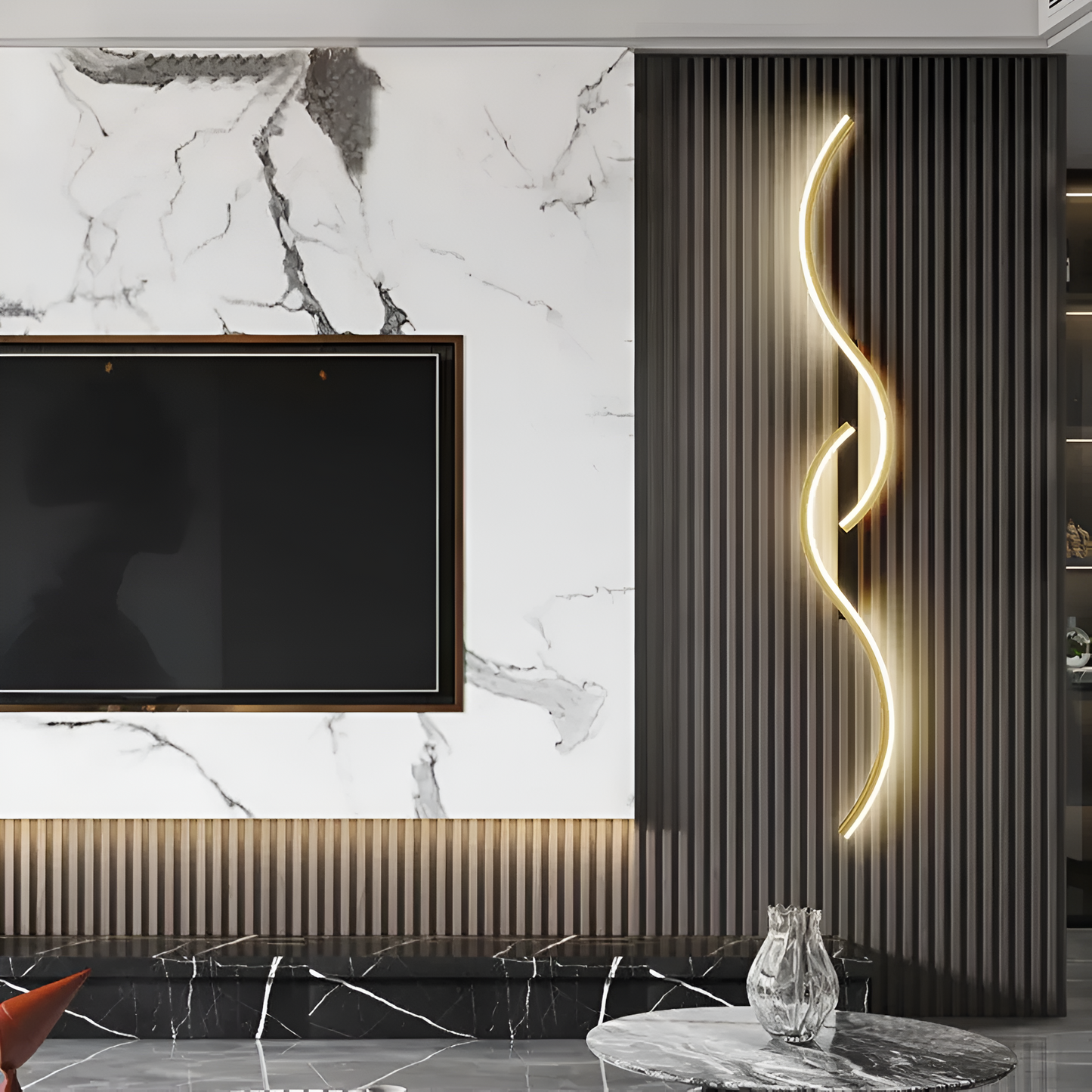 Lampe Murale LED Ondulée Chambre Moderne
