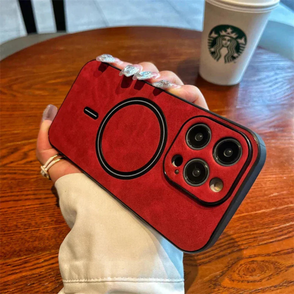 Étui Téléphone Cuir Magnétique