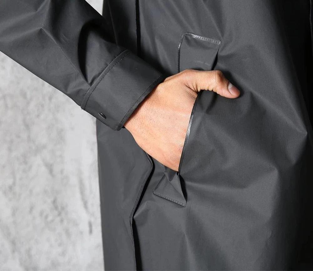 Veste de pluie imperméable unisexe à capuche coupe droite