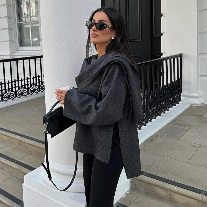 Veste Femme Matelassée Manche Longue Coupe Asymétrique