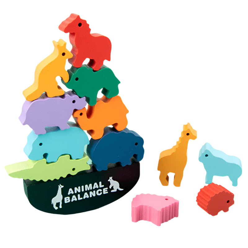 Jeux Éducatifs Animaux en Bois - Équilibre Amusant pour Enfants - BlxckFR