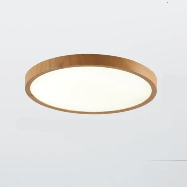 Lampe Plafond Ronde Élégante – Bois et LED Réglable