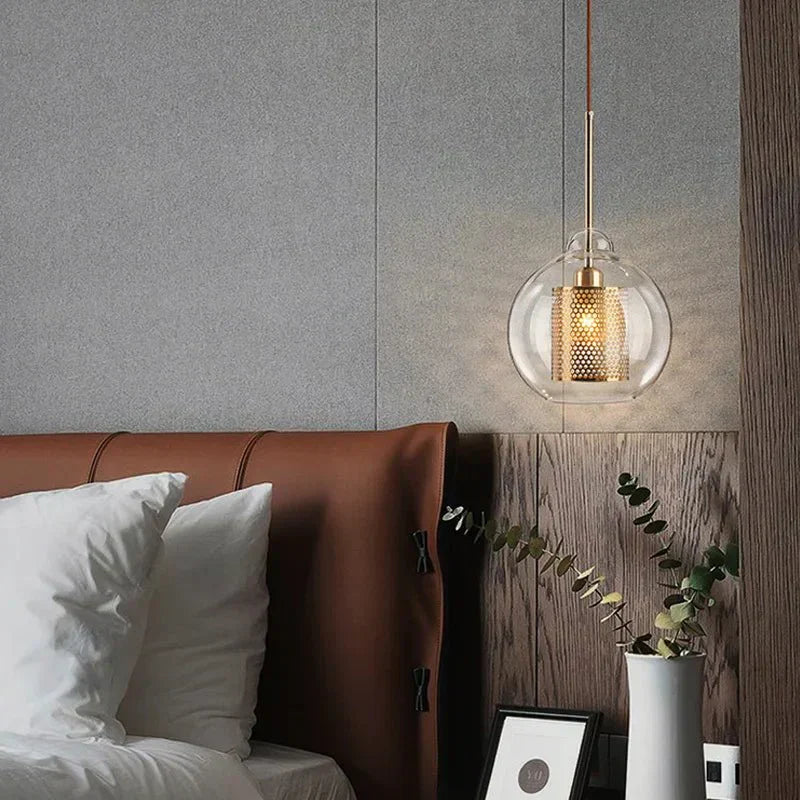Luminaire Suspendu Design en Métal et Verre