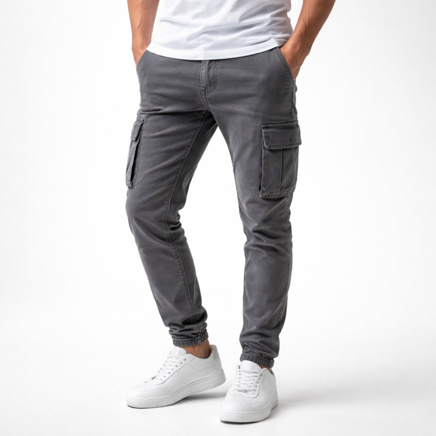 Pantalon Cargo Homme Coton Pratique Coupe Moderne avec Poches