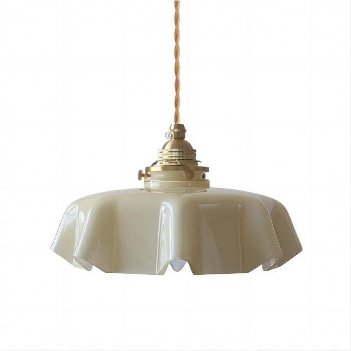 Luminaire Suspendu Vintage Floral en Verre - Chic Rétro