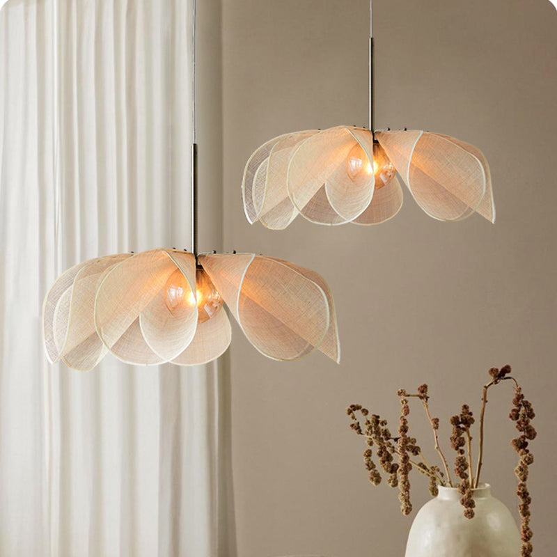 Lampe Tissu Délicat - Suspension Florale LED Moderne - Foivo