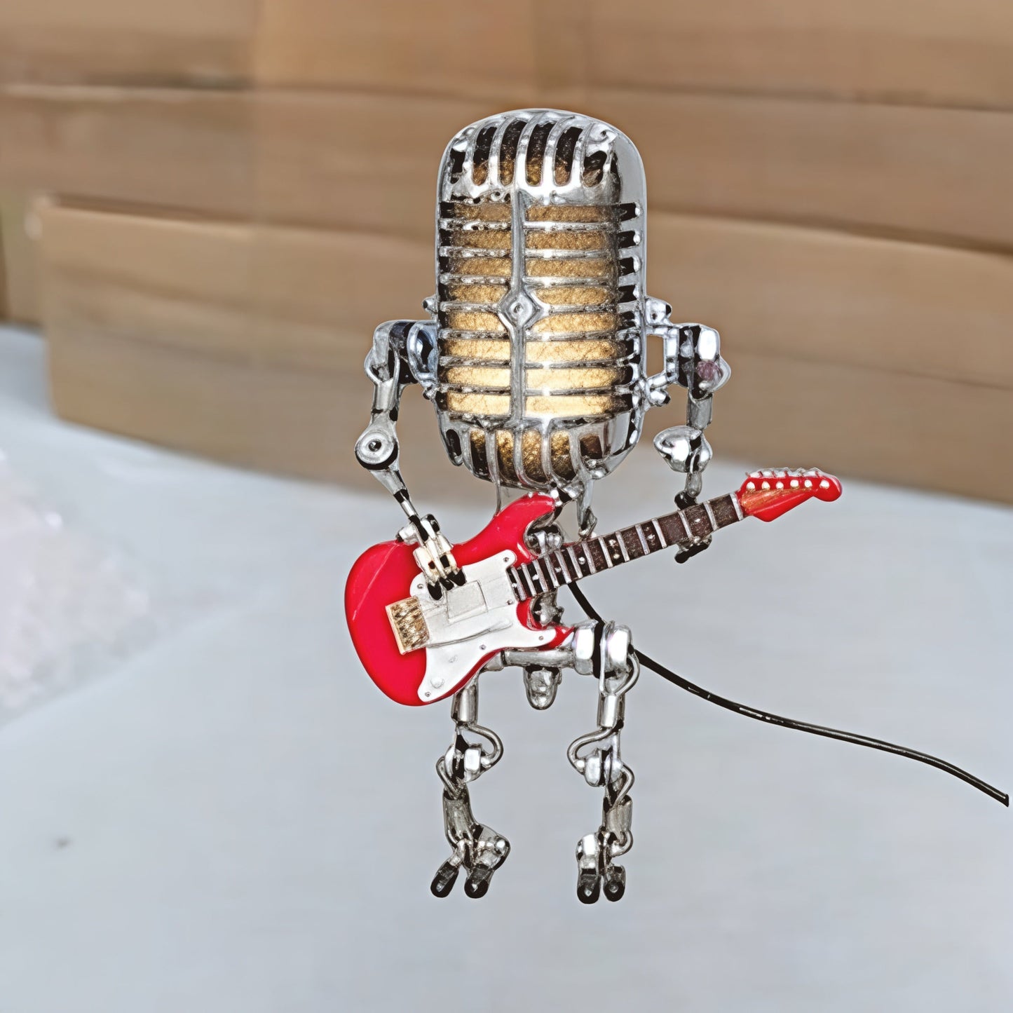 Lampe de Table Robot Musique Métal Guitare Élégante