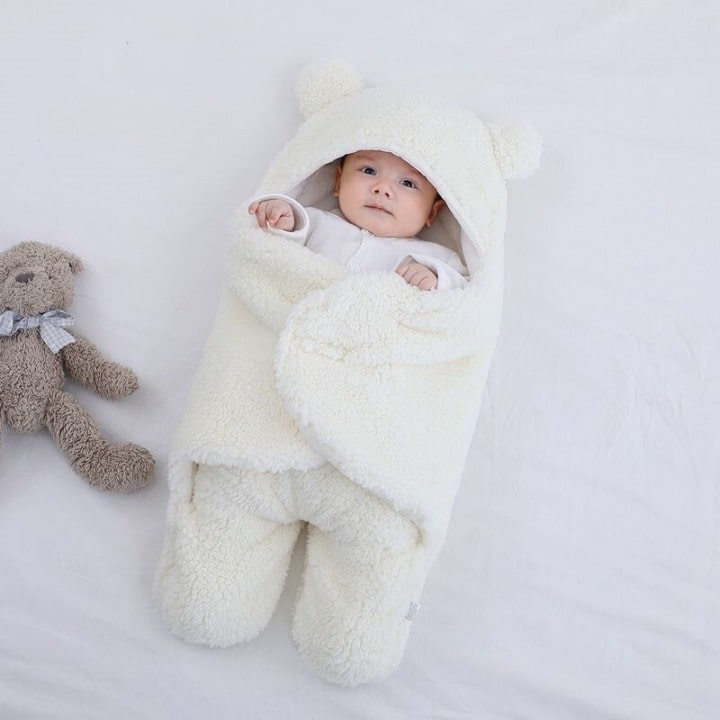 Couverture Bébé Polaire Capuche Douillette