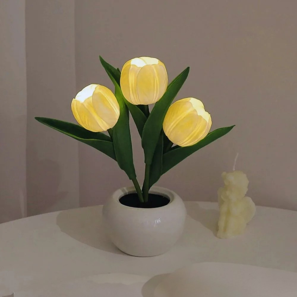 Lampe de Table LED Fleurale Décoration Moderne