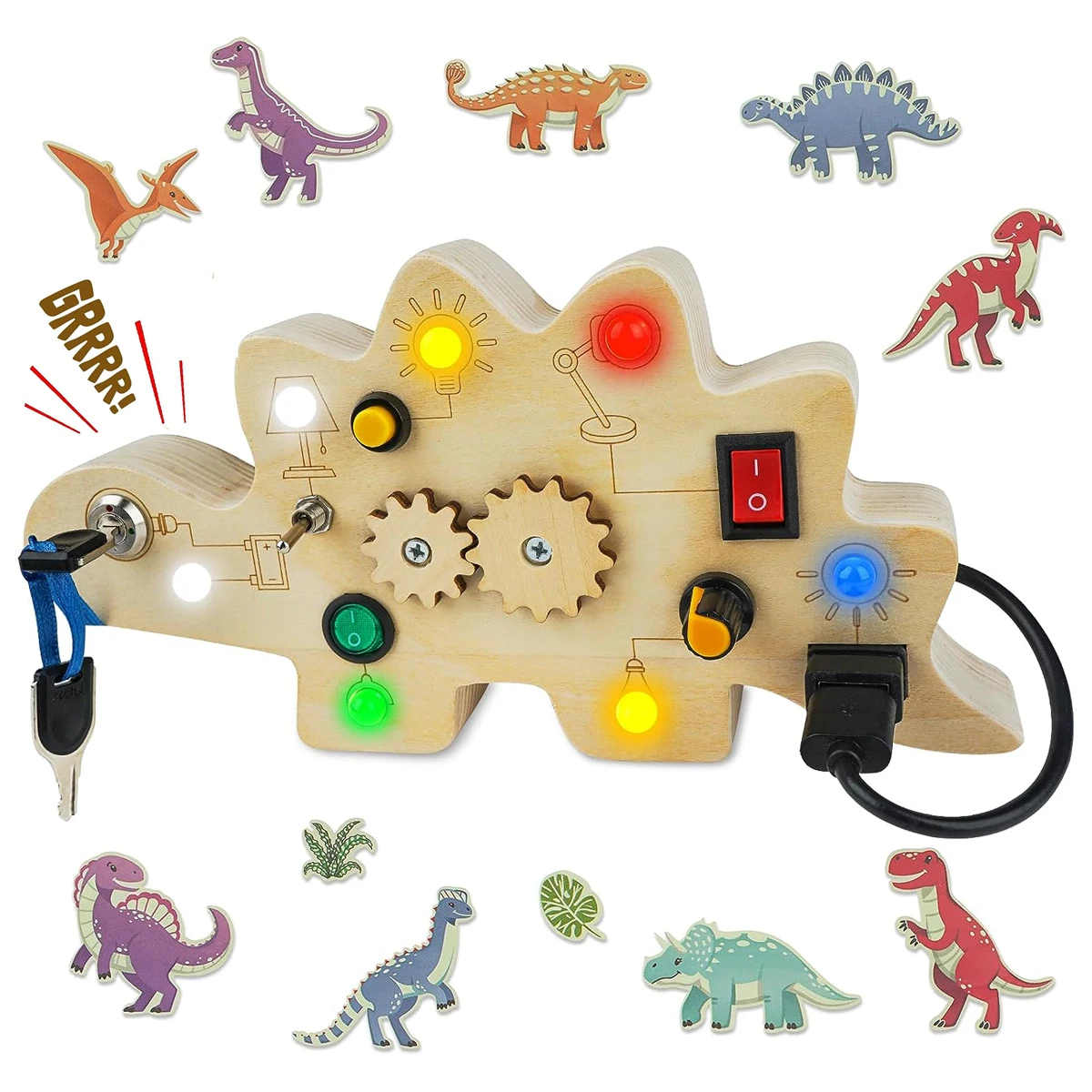 Jouet Éducatif LED Dinosaure - Tableau d'Apprentissage Bébé - BlxckFR