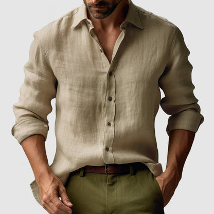 Chemise Lin Élégante à Manches Courtes