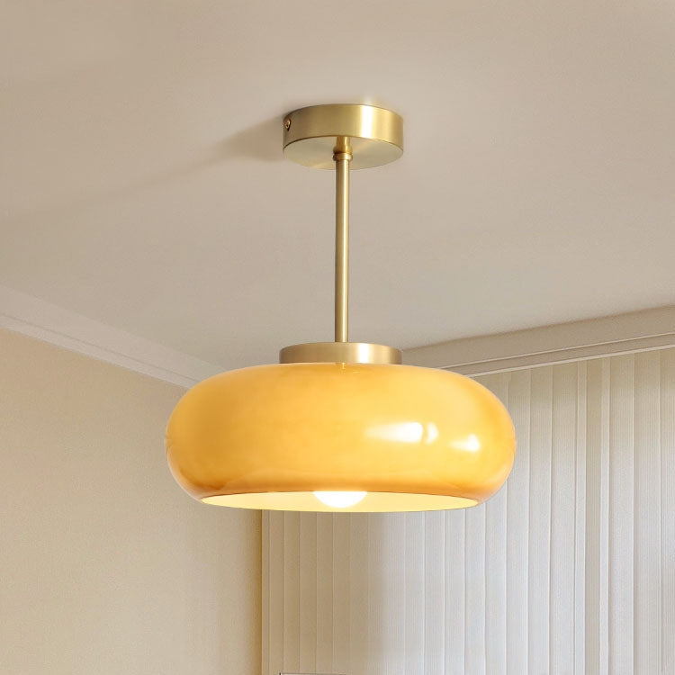 Lustre en Verre Doré Rétro - Chic Classique pour Décors Intérieurs