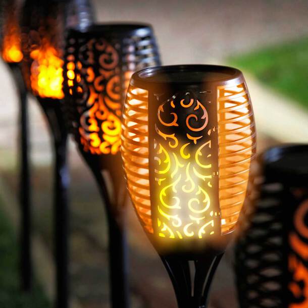 Lampe Solaire Jardin Élégante - Éclairage LED Extérieur Robuste pour Terrasse