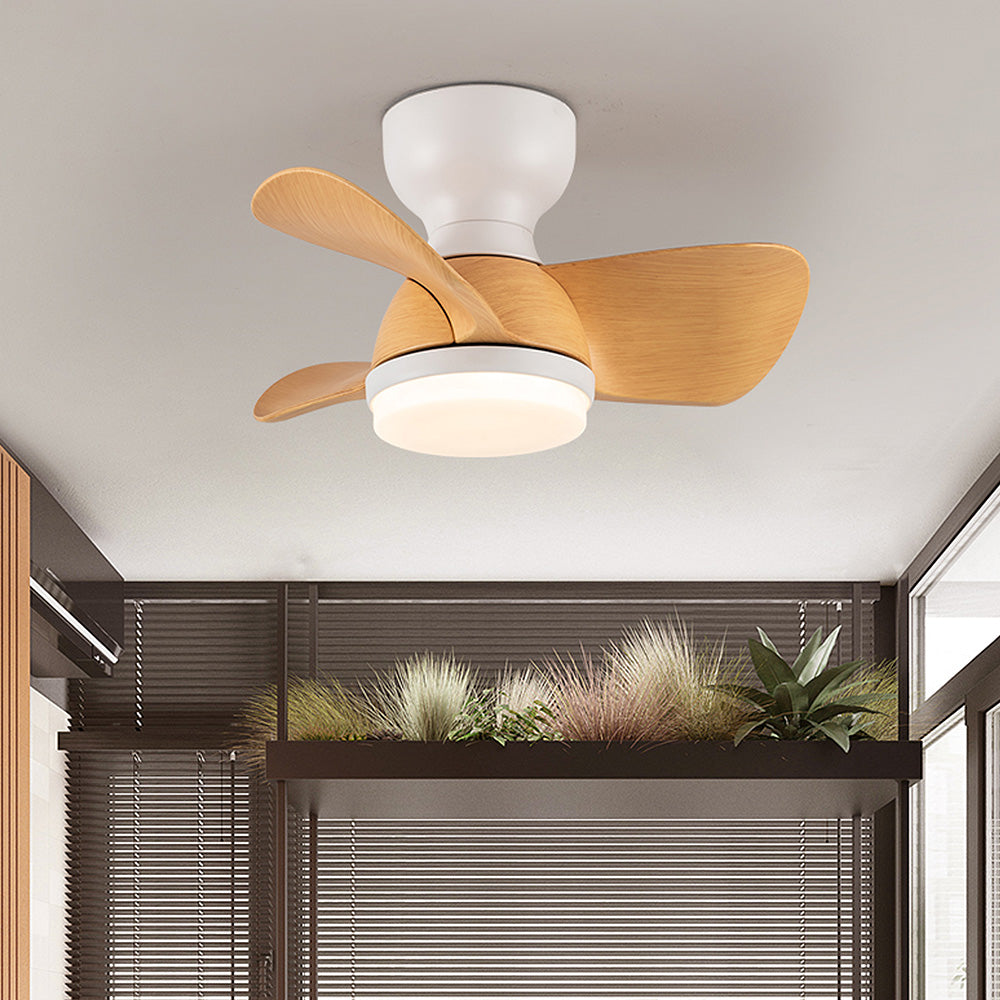 Ventilateur Plafond Design Bois avec Éclairage LED