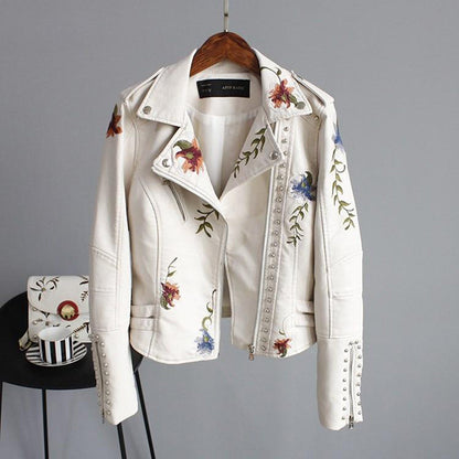 Blouson Moto Féminin Floral Élégant - BlxckFR