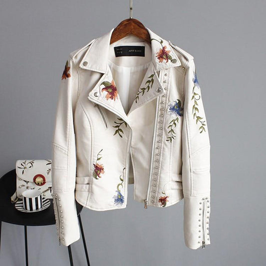 Blouson Moto Féminin Floral Élégant - BlxckFR