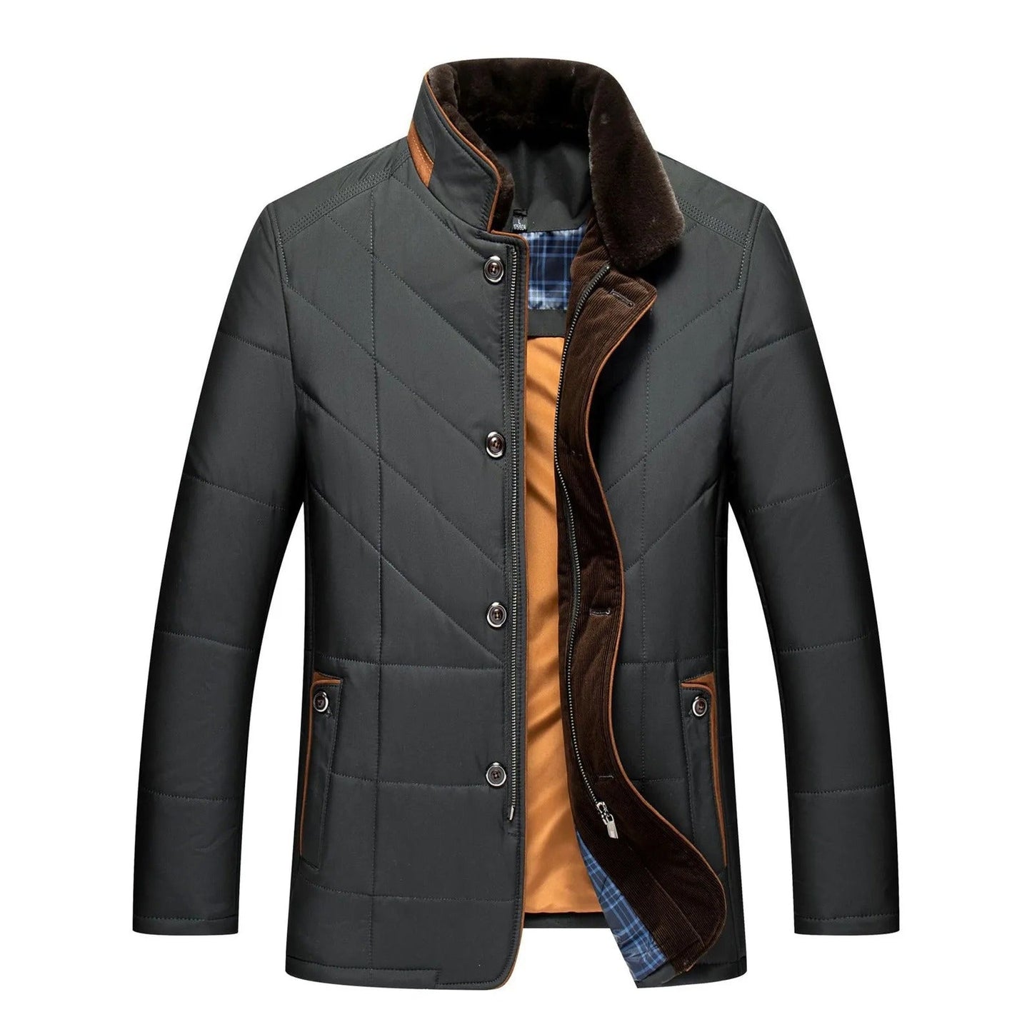 Veste en cuir homme col montant élégant